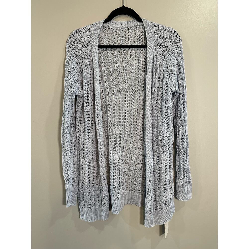 NWT- Light Blue Summer Cardigan Sweater, long sleeve, open front- Large